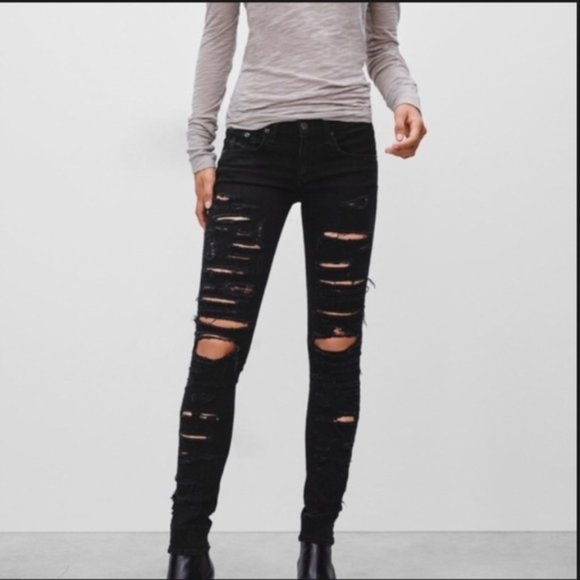 rag & bone Denim - rag & bone skinny thrasher in black sz 27